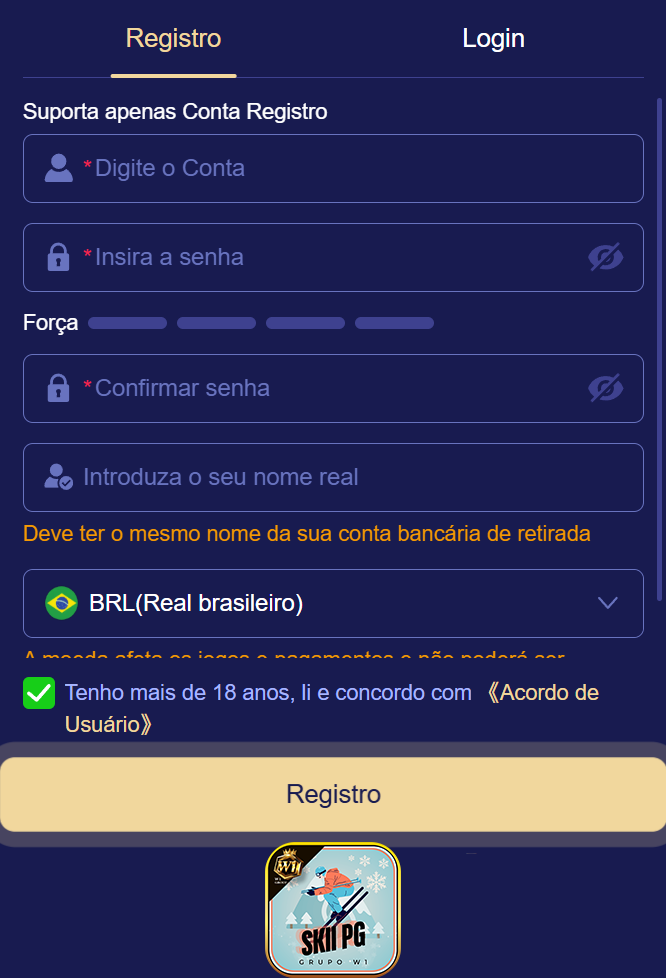 Cadastro rápido e seguro na skiipg.com